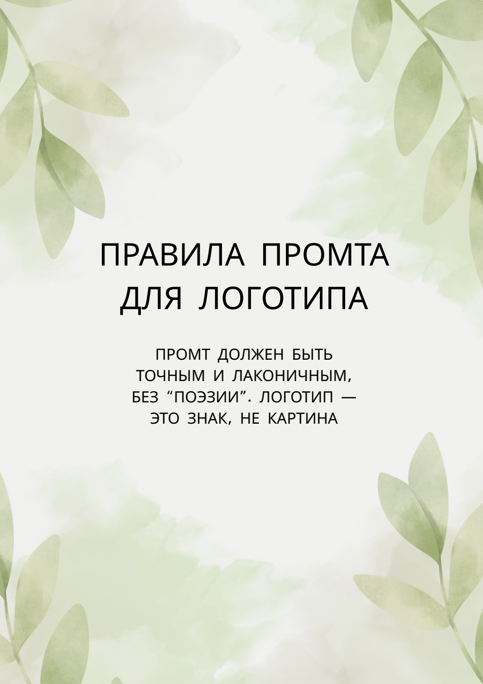 Первая страница PDF с правилами промта для логотипа